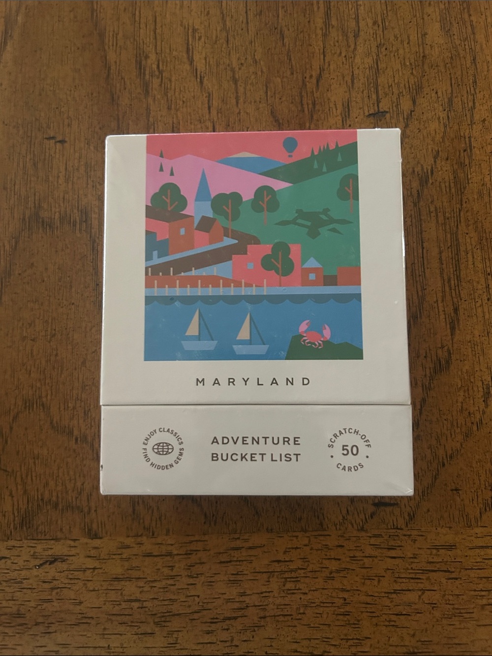 Maryland Adventure Bucket List Scratch-Off Cards - Colorful Coastal Design.